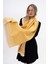 Ince Desenli Kaşmir %100 Viscose Sarı-Krem Şal 5