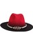Moda Fedora Ş Zincirli Retro Iki Ş Geniş I Irmızı ve (Yurt Dışından) 1