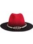 Moda Fedora Ş Zincirli Retro Iki Ş Geniş I Irmızı ve (Yurt Dışından) 2