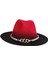 Moda Fedora Ş Zincirli Retro Iki Ş Geniş I Irmızı ve (Yurt Dışından) 4