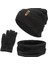 3lü Set Eşarp Örme Set Kışlık Isıtıcı Gri (Yurt Dışından) 3