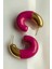 Pirinç Kaplama Gold Pembe Mineli Hafif Boru Küpe (3 Cm) 1