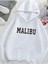Unisex Malibu Baskılı Oversize Kapüşonlu Sweatshırt 1