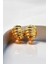 Geometrik Zwing Sallantılı Gold Halka Küpe - Kadın Gold Halka Küpe 2