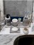 7'li Mermer Desenli Banyo Seti,sıvı Sabunluk Diş Fırçalığı Beton Aksesuar Takım 1