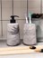 Mermer Desenli Gri Beton Banyo Seti Sıvı Sabunluk Aksesuar Takım 2
