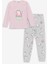 Bisiklet Yaka Baskılı Uzun Kollu Kız Çocuk Pijama Takımı 1