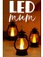 3 Adet LED Mum Mini Kamp Tipi Pil Dahil Dumansız Alev Ledli Yapay Dekoratif Mum Işığı Siyah PT430 1