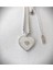 Beyaz Mineli Kalp Çelik Kolye 5
