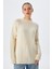 6849 Kadın Dikişsiz Dik Yaka Triko Kazak Naturel 1