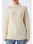 6849 Kadın Dikişsiz Dik Yaka Triko Kazak Naturel 4