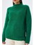 6849 Kadın Dikişsiz Dik Yaka Triko Kazak Yeşil 4