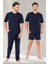 Erkek Lacivert Bordo Renk Alternatifli 3 Lü Pijama Takımı 1