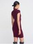 91304 Dik Yaka Streç Mini Elbise-Açık Bordo 2