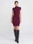 91304 Dik Yaka Streç Mini Elbise-Açık Bordo 3
