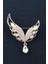 Melek Kanadı Broş. Pırlanta Taşlı Gold Melek Kanadı Broş. Yaka Iğnesi Broş. Kadın Broş. Broş 4