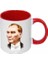 Atatürk Resimli Kırmızı Kulplu Kupa Bardak 1