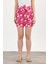 4356A Çiçek Desenli Şort Fuşya 3