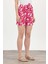 4356A Çiçek Desenli Şort Fuşya 5