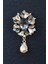 Su Damlası Broş. Pırlanta Taşlı Gold Su Damlası Broş. Yaka Iğnesi Broş. Kadın Broş. Broş. 4