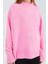 6913 Kadın Salaş Yumuşak Dokulu Oversize Triko Kazak Pembe 4