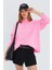 6913 Kadın Salaş Yumuşak Dokulu Oversize Triko Kazak Pembe 5