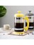 Açık Sarı Stil Paslanmaz Çelik Cam Demlik Cafetiere Fransız Kahve Çay Percolator Filtre Pres Piston L Manuel Kahve Espresso Makinesi Pot (Yurt Dışından) 4