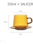 Amber Saucer 350ML Stili 200-400ML Kahve Kupa Seti ve Tabağı Yaratıcı Renkli Isıya Dayanıklı Çay Fincanı Içmek Için Kahve, Latte, Espresso Içme Kupaları (Yurt Dışından) 1