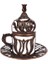Desenli Bakır Tarzı 50 ml Türk Kahvesi Fincanı Bakır El Yapımı Otantik Tasarım Kahve Espresso 1 Servis, Fincan Tabakları Kapakları Tepsi Lokum Şeker Tabağı Hediye (Yurt Dışından) 2