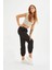 Kadın Deri Içi Velvet Kadife Jogger Siyah Pantolon 2