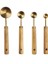 4'lü Ölçü Kaşığı Stili Ahşap Saplı Premium Ölçme Fincanları Paslanmaz Çelik Ölçme Kaşık Setleri Rose Gold Mutfak Pişirme Ölçme Kaşığı Setleri (Yurt Dışından) 1