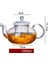 1000 ml Tarzı Isıya Dayanıklı Çiçek Çay Potu Demlik ile Yüksek Borosilikat Cam Çay Fincanı Kung Fu Çay Seti Büyük Kapasiteli Su Isıtıcısı Gaz Sobası Çaydanlık (Yurt Dışından) 1