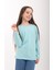 %100 Pamuklu Kız ve Erkek Unisex Uzun Kollu Basic Tshirt Mavi 4