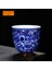 B2 Tarzı Retro Mavi ve Beyaz Porselen Çay Cuese Jingdezhen Küçük Çay Kase Altın Bantlı Seramik Çay Fincanı Kahve Kupa Ev Drinkware (Yurt Dışından) 1