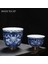 B2 Tarzı Retro Mavi ve Beyaz Porselen Çay Cuese Jingdezhen Küçük Çay Kase Altın Bantlı Seramik Çay Fincanı Kahve Kupa Ev Drinkware (Yurt Dışından) 2