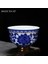 B2 Tarzı Retro Mavi ve Beyaz Porselen Çay Cuese Jingdezhen Küçük Çay Kase Altın Bantlı Seramik Çay Fincanı Kahve Kupa Ev Drinkware (Yurt Dışından) 5