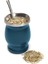 Mavi Stil Yerba Mate Doğal Kabak Çay Bardağı Seti 8 Ons Paslanmaz Çelik Mate Çay Bardağı Çift Duvarlı Bardak Kolay Temizlenebilir Bombillas Çay Bardağı Seti (Yurt Dışından) 1