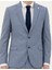 Erkek Koyu Mavi Ex. Slim Fit %100 Yün Çizgili Takım Elbise 50285418-VR032 6