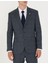 Erkek Lacivert Slim Fit Ekose Takım Elbise 50279140-VR033 6