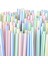 Çok Renkli Stil 500 Adet Plastik Içme Pipetleri 8 Inç Uzun Çok Renkli Çizgili Bedable Tek Kullanımlık Pipetler Parti Çok Renkli Gökkuşağı Samanı (Yurt Dışından) 2