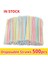 300 Adet Tarzı Tek Kullanımlık Plastik Içme Pipetleri Çok Renkli Çizgili Bükülebilir Dirsek Pipetleri Parti Olayı Benzeri Malzemeleri Renk Rastgele (Yurt Dışından) 4