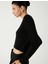 Bisiklet Yaka Sweatshirt Uzun Kollu Viskon Kumaş Karışımlı 1