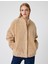 Oversize Peluş Ceket Cep Detaylı Çıtçıt Düğmeli Bomber Yaka 3