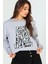 Kadın Nakışlı Şardonlu Üç Iplik Sweatshirt 4