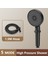 Siyah 2 Parça Set Hortum Stili 6 Modlu Duş Başlığı Yüksek Basınçlı Su Tasarruflu Duş Tek Tuşla Durdurma Su Masajlı Duş Başlığı Banyo Aksesuarları Için 12CM Panel (Yurt Dışından) 1