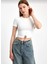 Halka Detaylı Bisiklet Yaka Crop Bluz 5