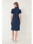 Indigo Kadın Polo Yaka Kısa Kollu Örme Elbise -2431 4