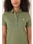 Haki Kadın Polo Yaka Kısa Kollu Örme Elbise -2431 3