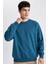 Oversize Geniş Kalıp Bisiklet Yaka Basic Düz Sweatshirt T5139AZ24SP 1