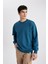 Oversize Geniş Kalıp Bisiklet Yaka Basic Düz Sweatshirt T5139AZ24SP 3